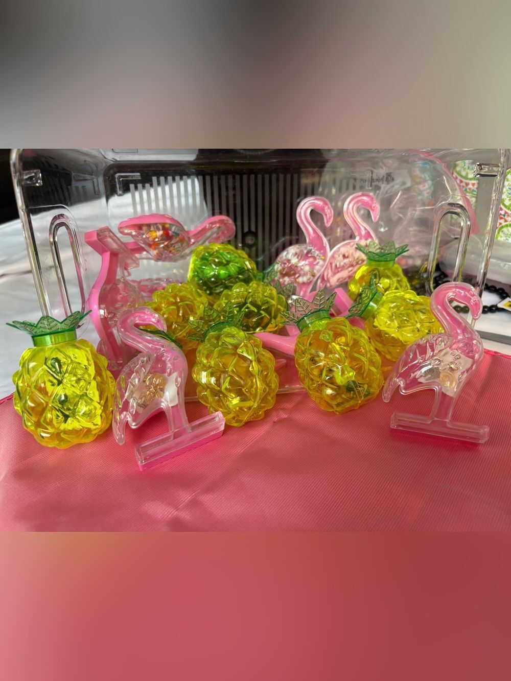 Pink Flamingo & Yellow Pineapple Flamazing Mystery Jewelry Boxes Available